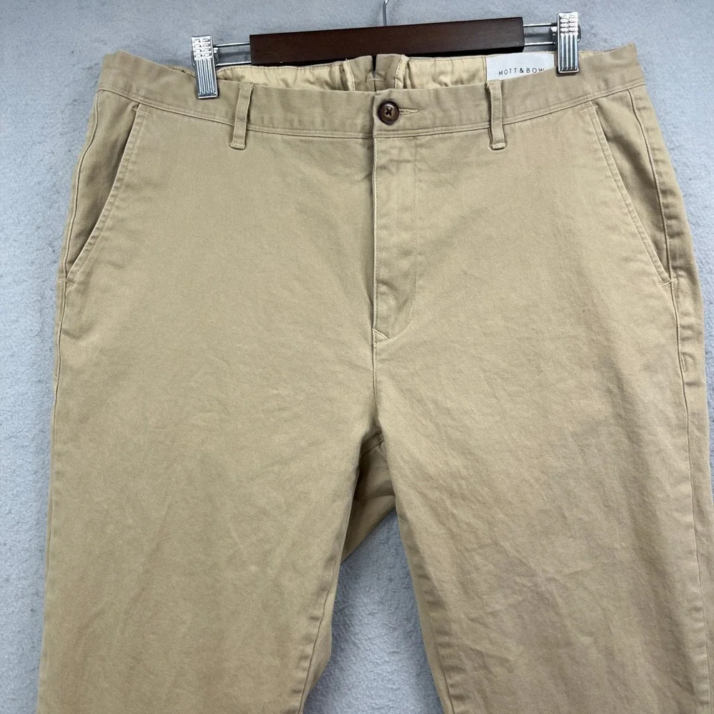 Mott & Bow Charles Chino Pants Mens 36x32* Khaki Slim Fit Preppy Stretch Twill